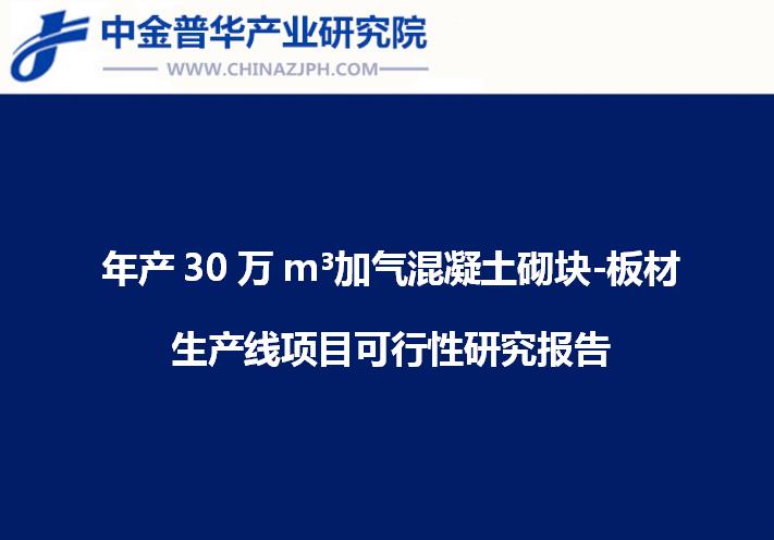 年產(chǎn)30萬(wàn)m3加氣混凝土砌塊-板材生產(chǎn)線項(xiàng)目可行性研究報(bào)告